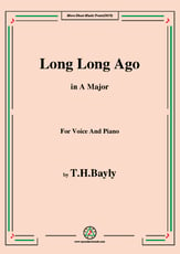 Long Long Ago,in A Major Vocal Solo & Collections sheet music cover